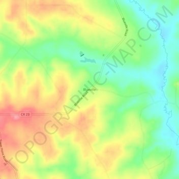Topografische Karte Blueville, Höhe, Relief