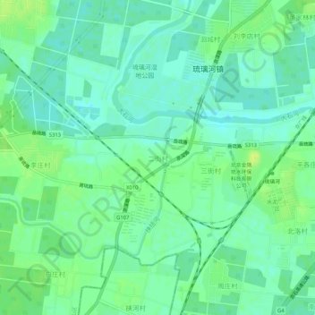 Topografische Karte 二街村, Höhe, Relief