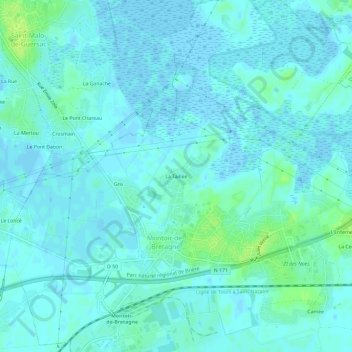 Topografische Karte La Taillée, Höhe, Relief