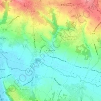 Topografische Karte Plaine Basse, Höhe, Relief