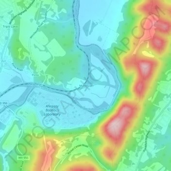 Topografische Karte McKenzie, Höhe, Relief