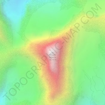 Topografische Karte Mount Alberta, Höhe, Relief
