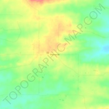 Topografische Karte Sherwood, Höhe, Relief