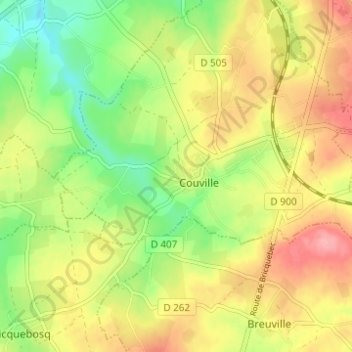 Topografische Karte Le Manoir, Höhe, Relief