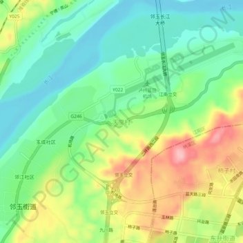 Topografische Karte 天堂村, Höhe, Relief