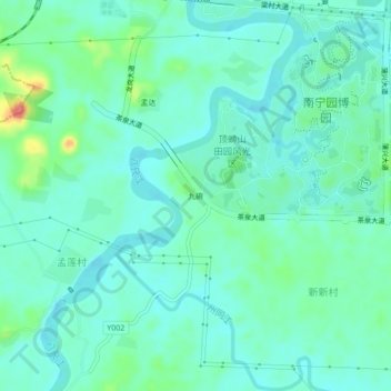 Topografische Karte 九碗, Höhe, Relief