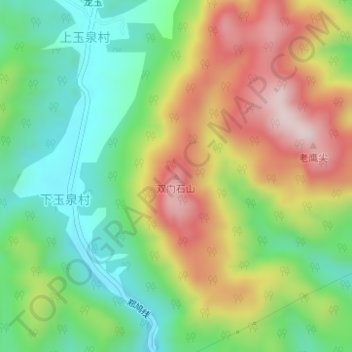 Topografische Karte 双门石山, Höhe, Relief