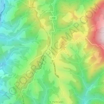 Topografische Karte Gschnaidt, Höhe, Relief