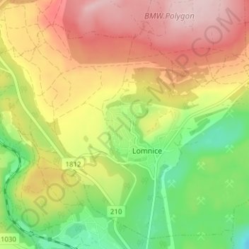 Topografische Karte Týn, Höhe, Relief