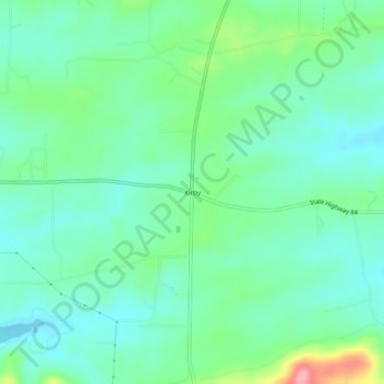 Topografische Karte Kirby, Höhe, Relief