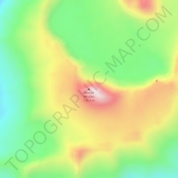 Topografische Karte Mount Akutan, Höhe, Relief