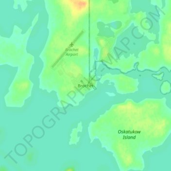 Topografische Karte Brochet, Höhe, Relief