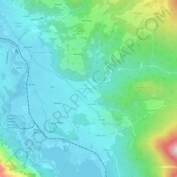 Topografische Karte Sankt Agatha, Höhe, Relief