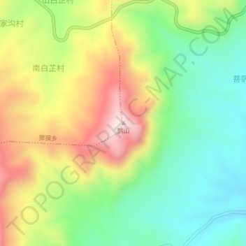 Topografische Karte 鹊山, Höhe, Relief