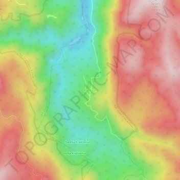 Topografische Karte Razloge, Höhe, Relief