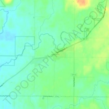 Topografische Karte Gleason, Höhe, Relief