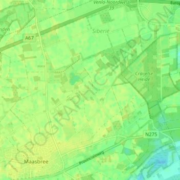 Topografische Karte Lange Heide, Höhe, Relief
