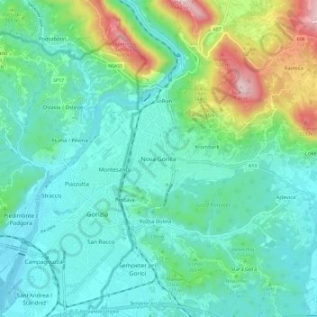 Topografische Karte Neu-Görz, Höhe, Relief