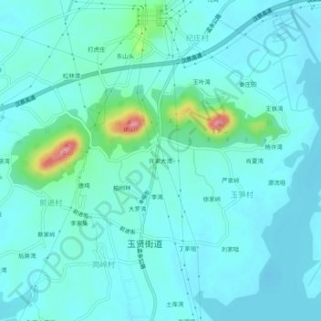 Topografische Karte 许家大湾, Höhe, Relief