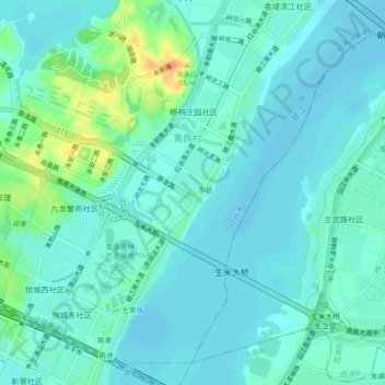 Topografische Karte 东房, Höhe, Relief