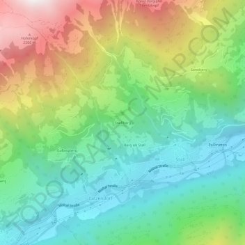 Topografische Karte Stieflberg, Höhe, Relief