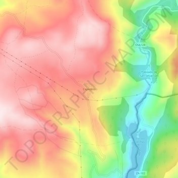 Topografische Karte Cepedelo, Höhe, Relief