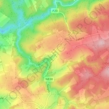 Topografische Karte Cetturu, Höhe, Relief
