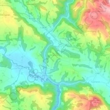 Topografische Karte Stranzberg, Höhe, Relief