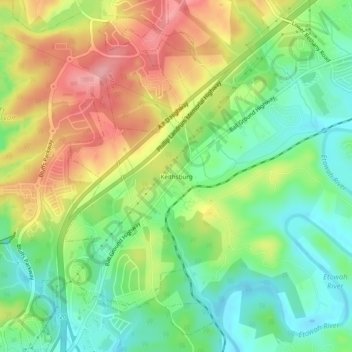 Topografische Karte Keithsburg, Höhe, Relief