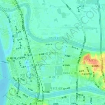 Topografische Karte 史家坡社区, Höhe, Relief