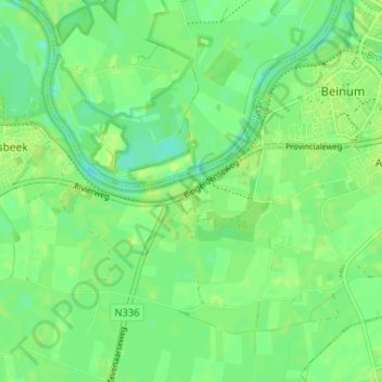 Topografische Karte Bingerden, Höhe, Relief