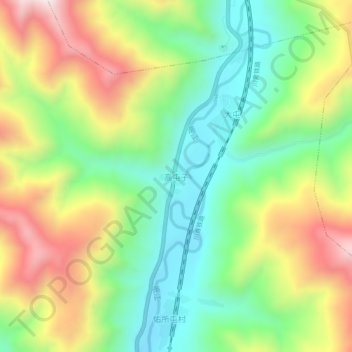 Topografische Karte 高屯子, Höhe, Relief