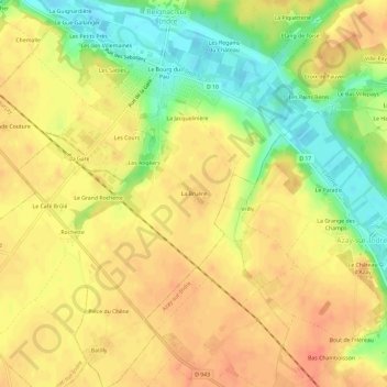 Topografische Karte La Bruère, Höhe, Relief