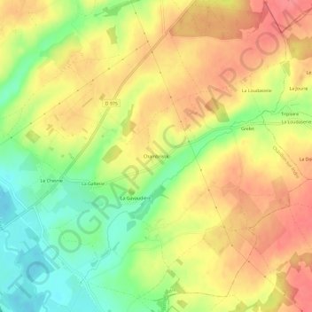 Topografische Karte Chambrisse, Höhe, Relief