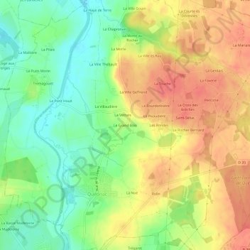 Topografische Karte Le Grand Bois, Höhe, Relief