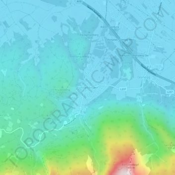 Topografische Karte Fürstenbrunn, Höhe, Relief