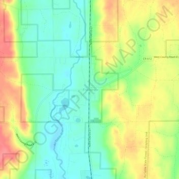 Topografische Karte Frederic, Höhe, Relief