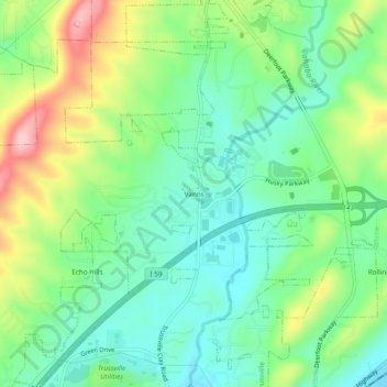 Topografische Karte Vanns, Höhe, Relief