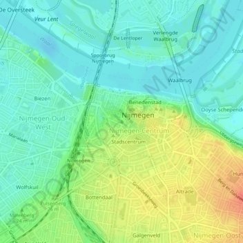 Topografische Karte Hessenberg, Höhe, Relief