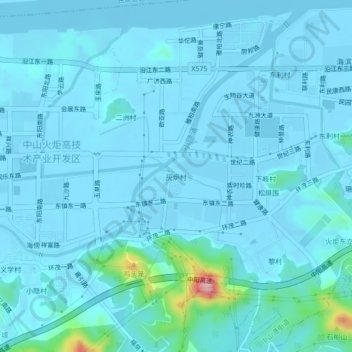 Topografische Karte 灰炉村, Höhe, Relief