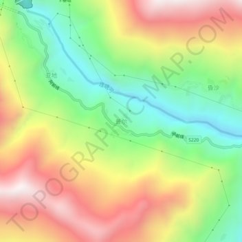 Topografische Karte 普尔, Höhe, Relief
