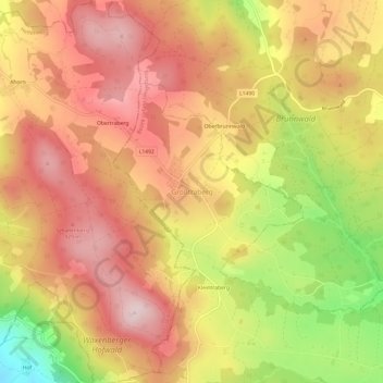 Topografische Karte Großtraberg, Höhe, Relief