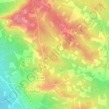 Topografische Karte Saint-Pons, Höhe, Relief