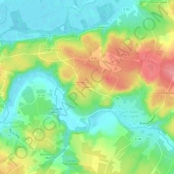 Topografische Karte Les Barres, Höhe, Relief
