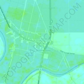 Topografische Karte Kampung Seri Perkasa, Höhe, Relief