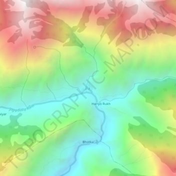 Topografische Karte Ila, Höhe, Relief