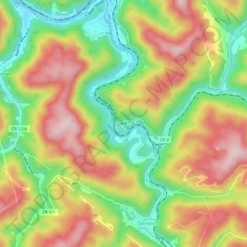 Topografische Karte Rift, Höhe, Relief