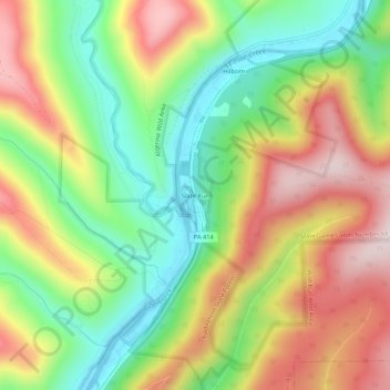 Topografische Karte Slate Run, Höhe, Relief