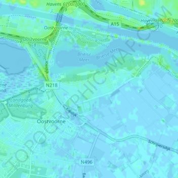 Topografische Karte Kruiningergors, Höhe, Relief