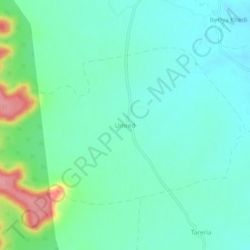 Topografische Karte Umred, Höhe, Relief